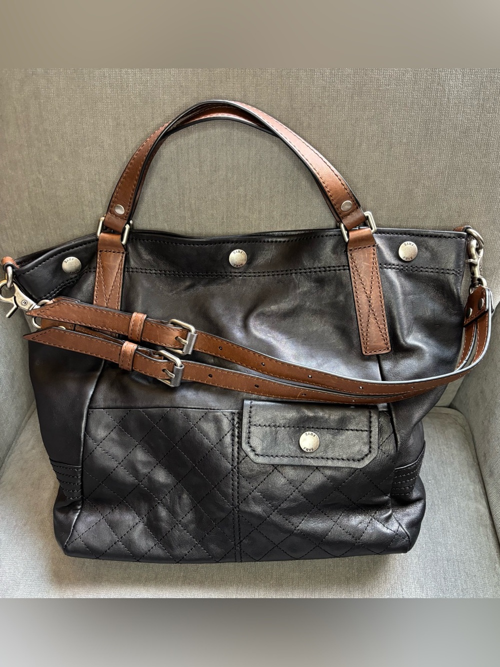 Frye Leather Samantha Quilted Shoulder/Hobo Large Bag/Beautiful Soft Leather